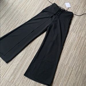 Float black split leg corset front pants